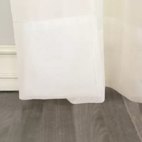 Sheer White Curtain Rod Panel 59" x 84" Window - Picture 3 of 3